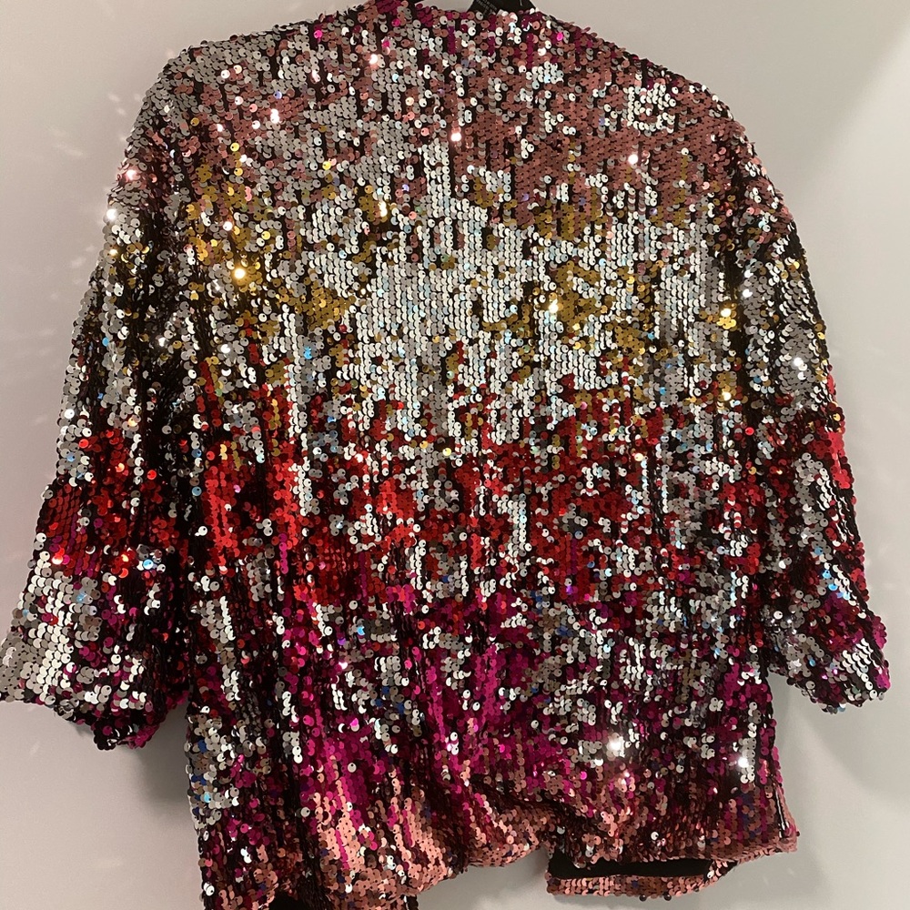Color shift sequin open blazer - Picture 2 of 3